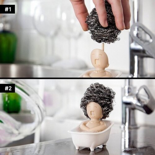 Bathtub shaped cleaning ball